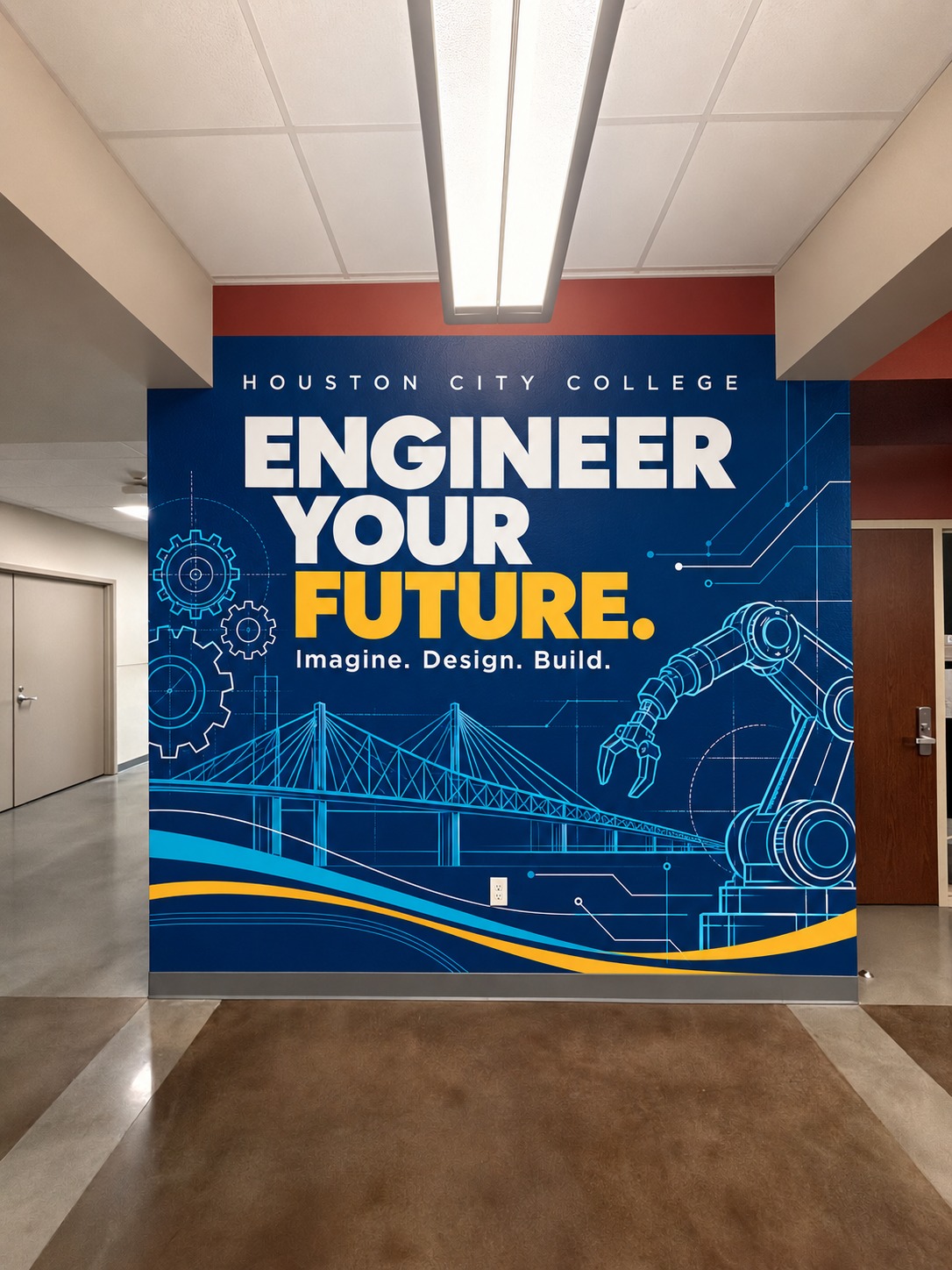 Houston City College Engineer Your Future wall mural design