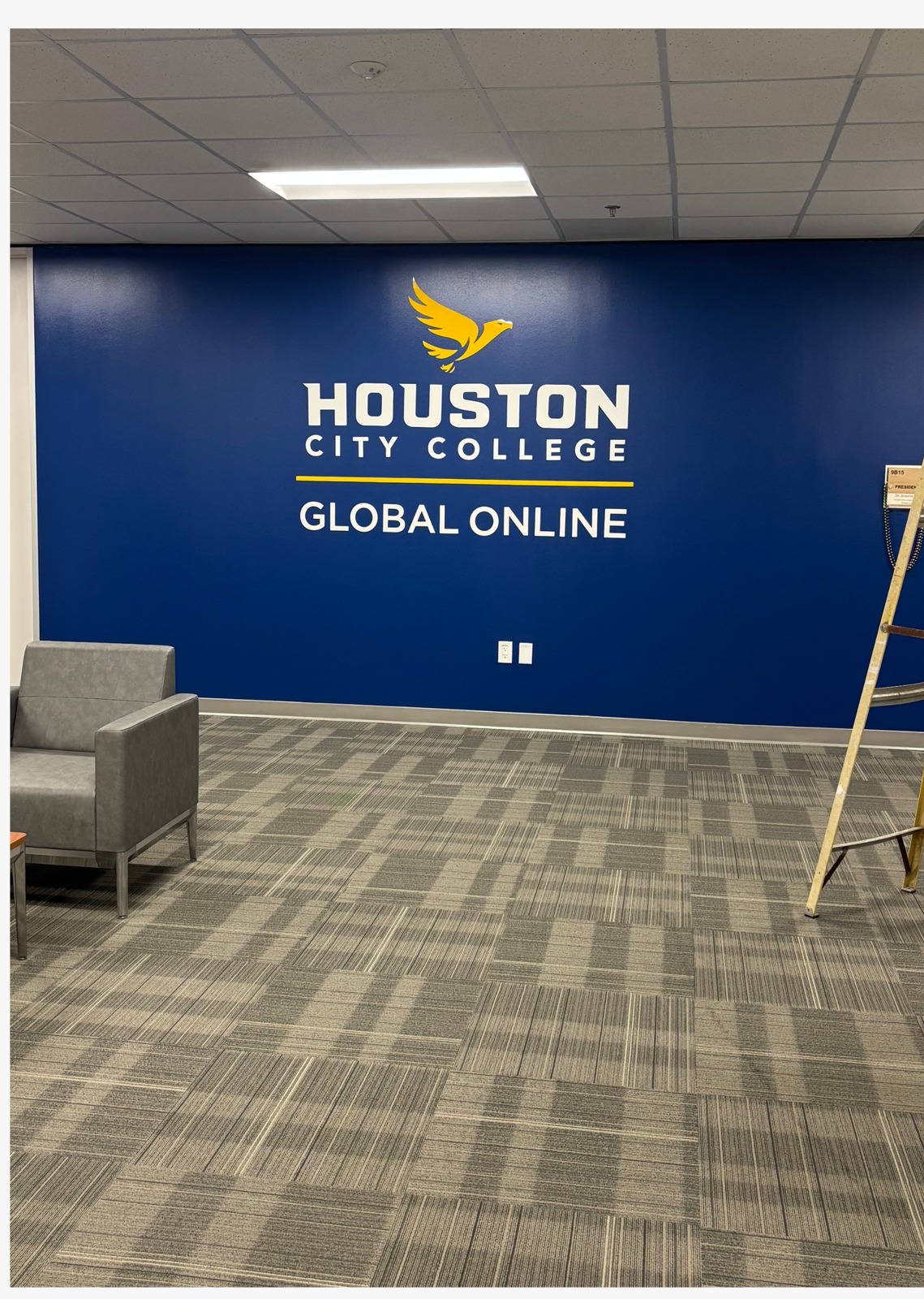 Houston City College Global Online branded wall shown in the UpKeep project portfolio