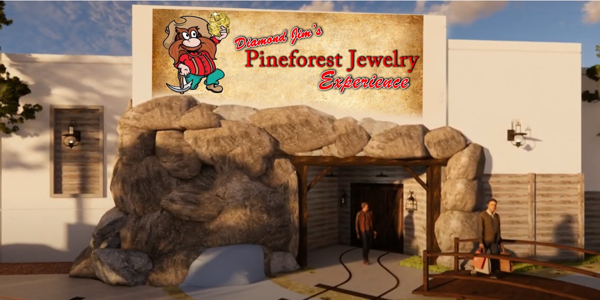 Pineforest Jewelry building facade and sign design concept